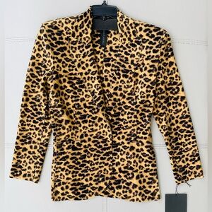 nwt!
norma kamali
single breasted jacket 
in golden leopard
size XS
$425 MSRP